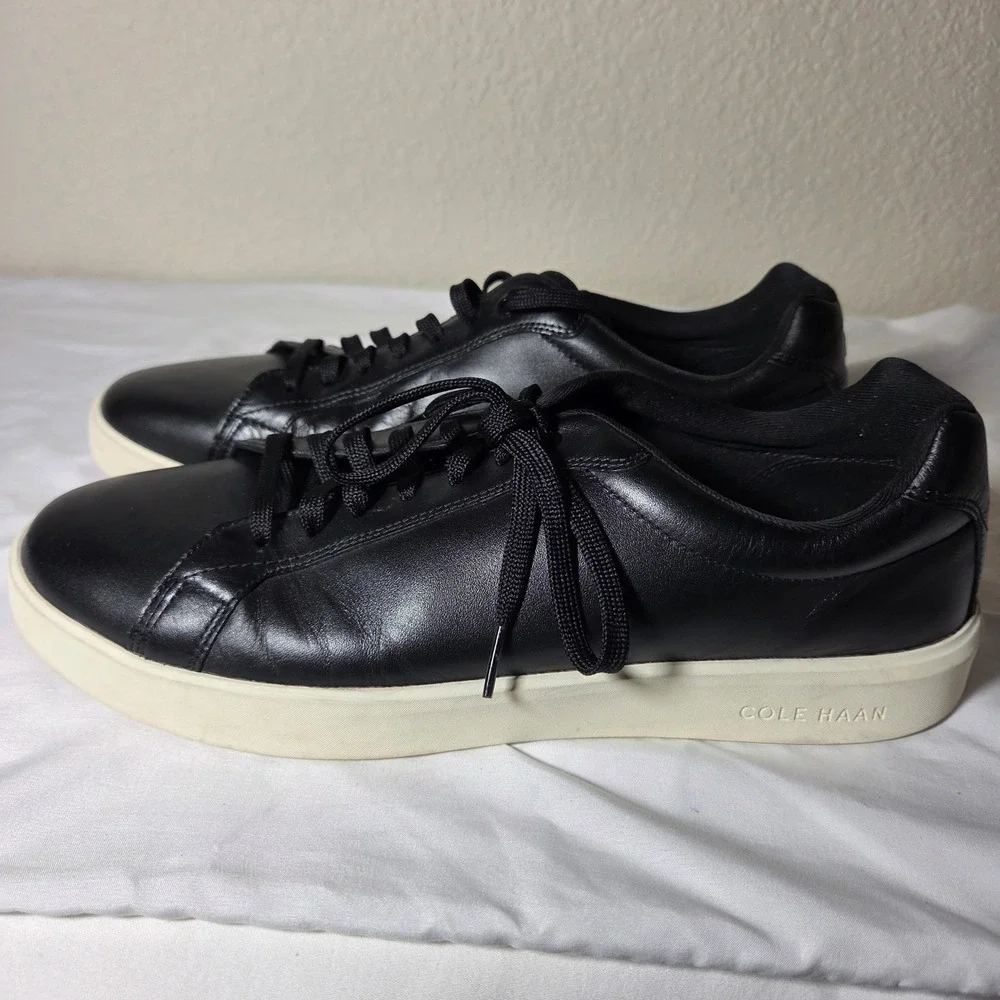 Cole Haan Mens Grand Crosscourt Black Leather Sneakers C40224 Size 14 M